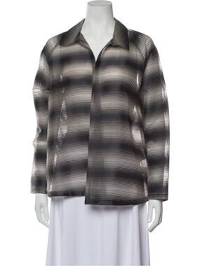 Lafayette 148 Topper Blouse in Black and Cream